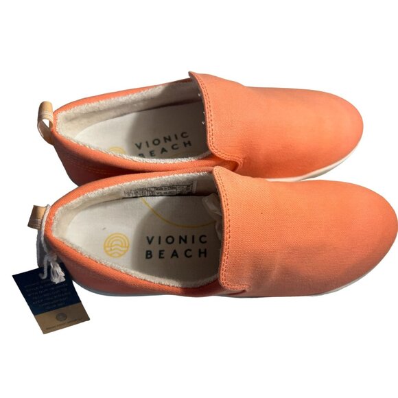 Vionic Beach Marshall slip on shoes Peach Salmon Size 5  NEW with Tags - Picture 4 of 8